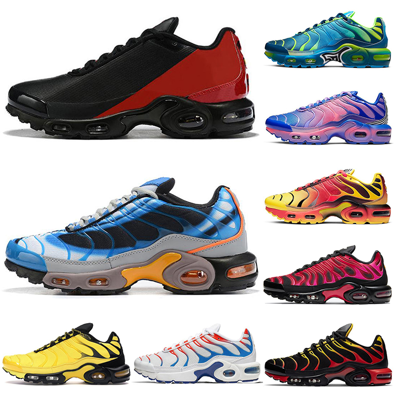 

2021 hotting running shoes tn se men women rainbow fire orange voitage purple triple white black total crimson hyper blue throwback future sneakers size 36-45