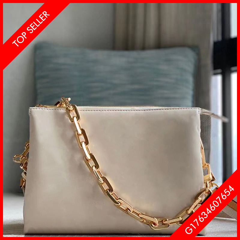 

5A top quality coussin pm leather bags simple atmosphere fashionable women's cross-body bag with box, White