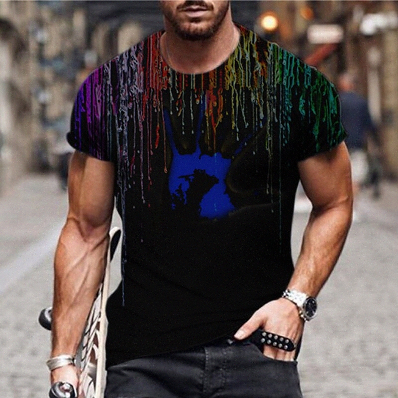 Men's Unisex T shirt 3D Print Graphic Prints Graffiti Crew Neck Daily Holiday Print Short Sleeve Tops Casual Designer Big and Tall Black y4j