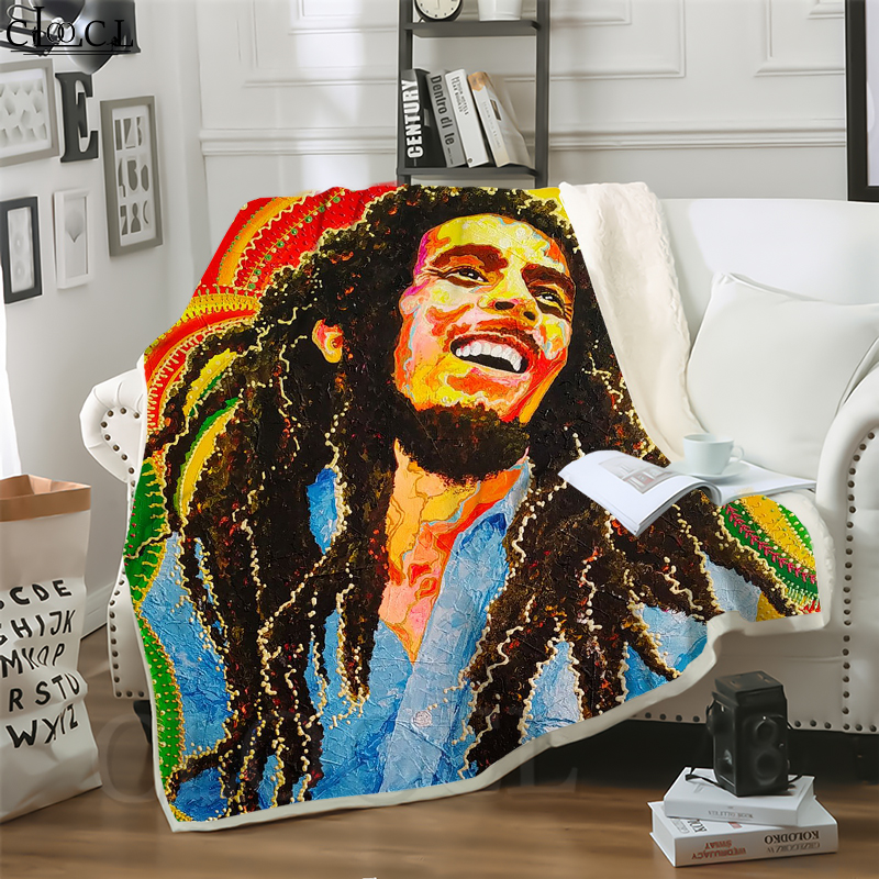 

CLOOCL Hot Reggae Legendary Singer Bob Marley 3D Print Street Style Air Conditioning Blanket Teens Bedding Throw Blanket Plush Quilt