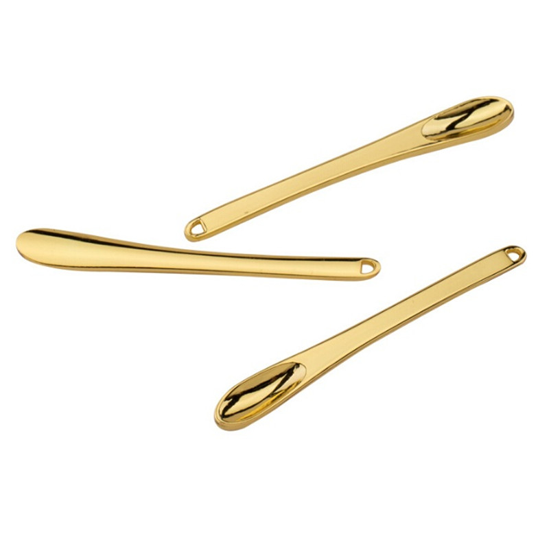 

Zinc Alloy Gold Smoking Spoon With Bag Spice Powder Shovel Dabber Dab Portable Scoop Innovative Design For Snuff Snorter Sniffer Pipe Tool
