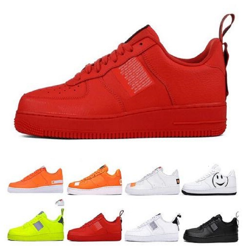 

New Quality Men Low Skateboard Cheap One 1 Knit shoe High Women All White Black Red trainers Sports Shoes, Color 7