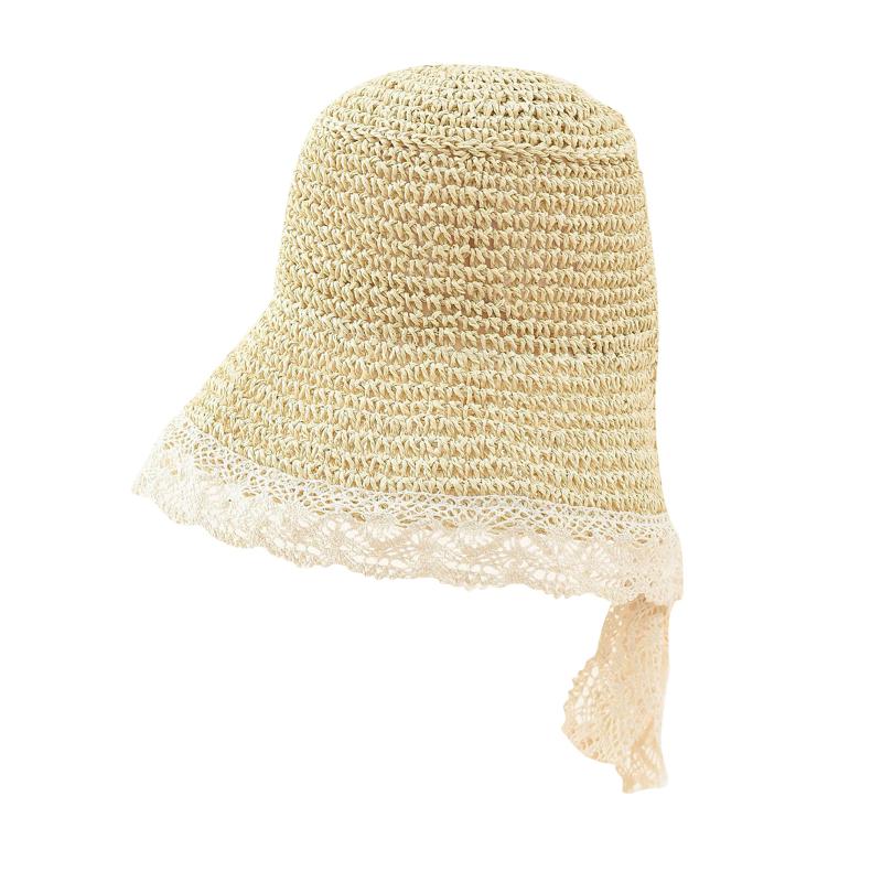 

Wide Brim Hats Ladies Sun Hat Lace Tie Fresh And Cute Traveling Holiday Seaside Sunscreen Travel Sunshade Beach