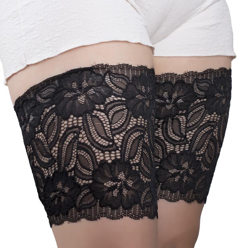 Socks & Hosiery Summer Inner Thigh Anti Chafing Bands Elastic Non Slip Silcone Women Lace Friction Strip 7 Size Dropship-image-727688379