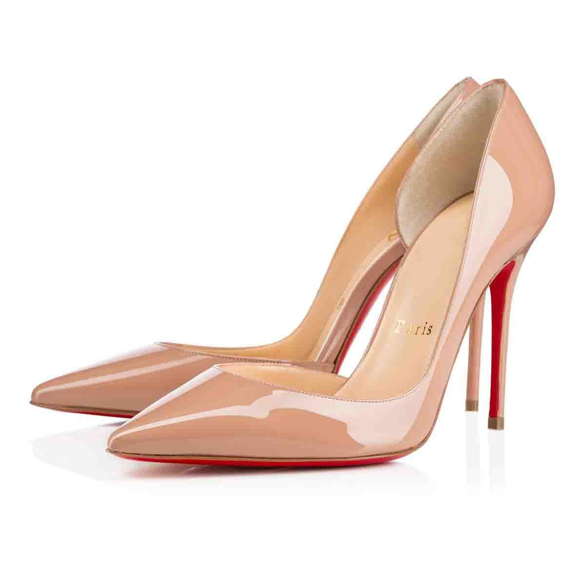 

2021 Black Nude Patent Leather Glitter Women Shoes Red Bottom Iriza Shoes Luxury Red Soles High Heels Side-free Party Dress Flats/Heels