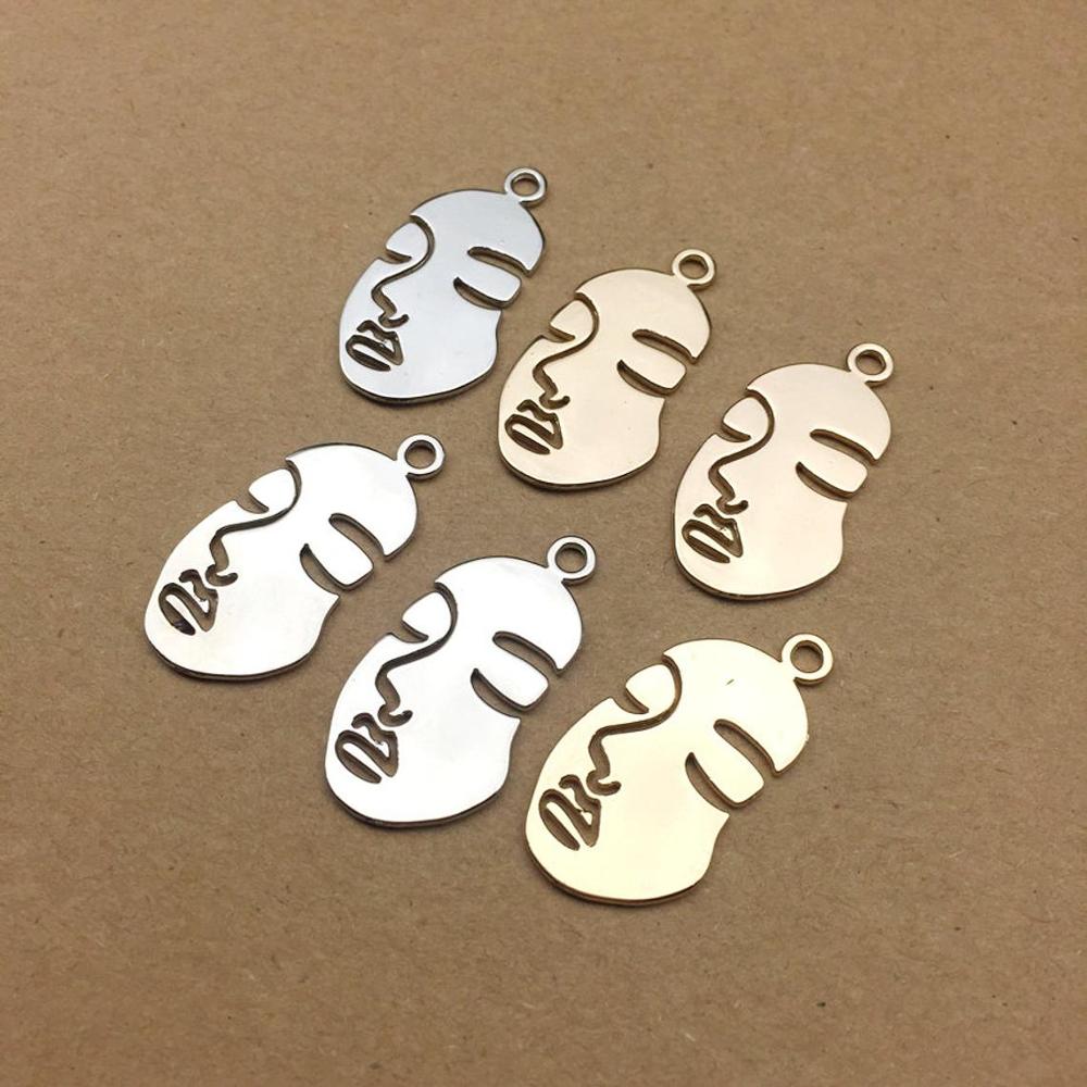 

10pcs 18x30mm human face charm for jewelry making earring pendant bracelet necklace charm diy finding