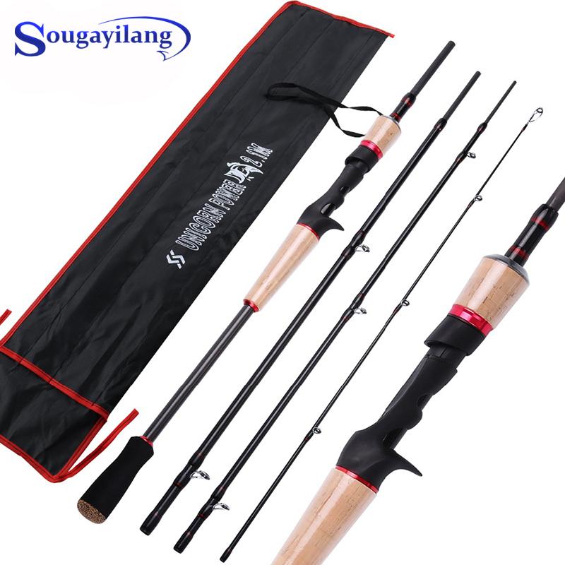 

Boat Fishing Rods Sougayilang Spinning Casting Carbon Rod 2.1M 2.4M M Power 4 Sections Ultra Light Portable Travel Pesca