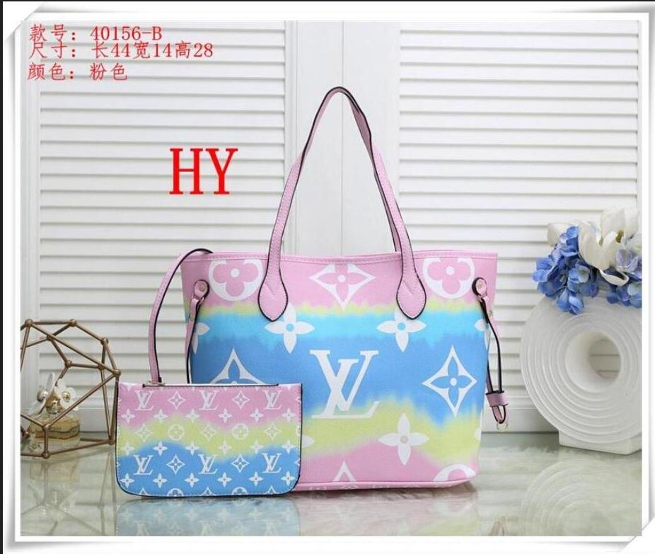 

LV LOUIS VITTON pvc Leather Handbags Women Bags Fashion 2 Pce Set Shopping Bag+wallet Ladies Shoulder Bag Female Tote Bags, Red;black