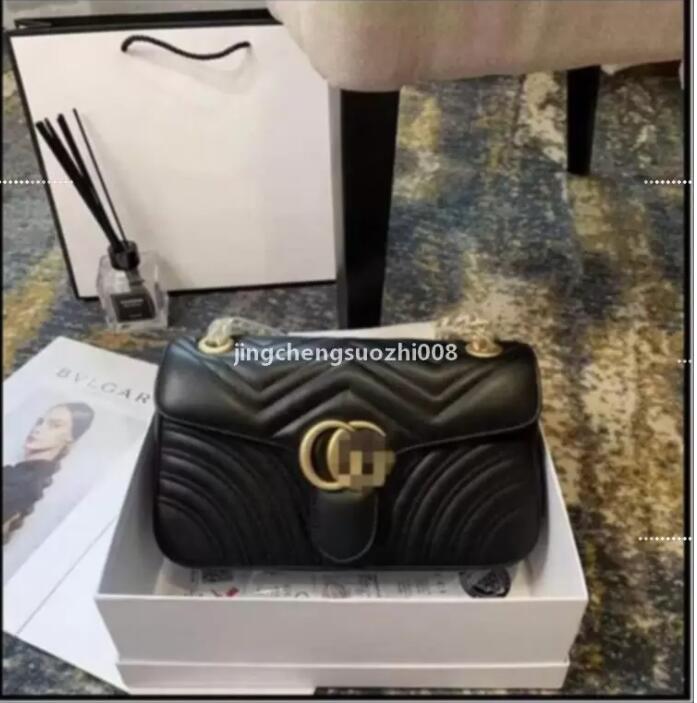 

518 GGLVLouisVittonYSLVUTTON Designer Marmont Handbags Women Leather Chain Shoulder Bags Luxury MessengerA, Orange