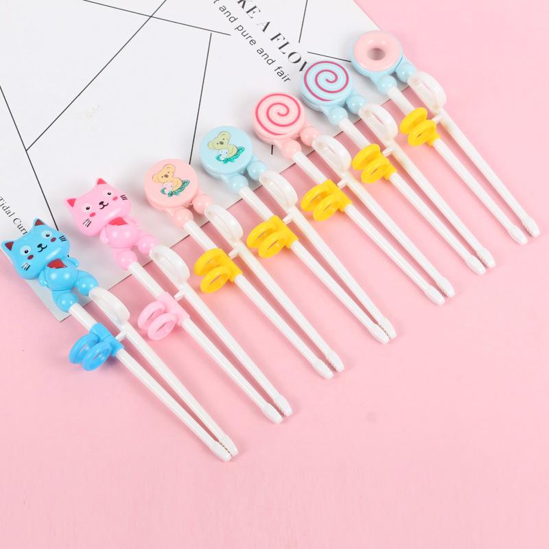 

Chopsticks Cartoon Animal Head 1 Pair Children Eating Training Learn Correct Usage Baby Practice Chopstick