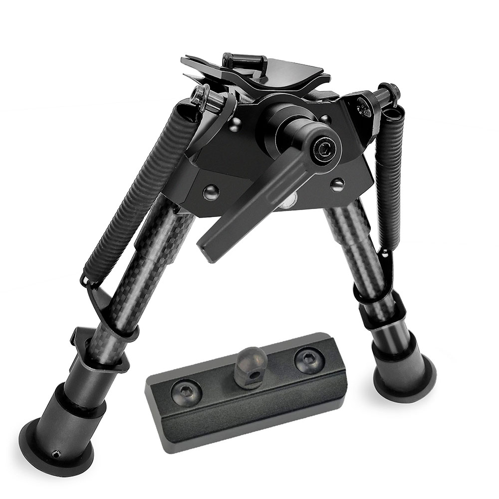 

6-9 Inch Tactical Carbon Fiber Hunting Bipod Swivel Style with Podlock for M-LOK mount Fits on handguards