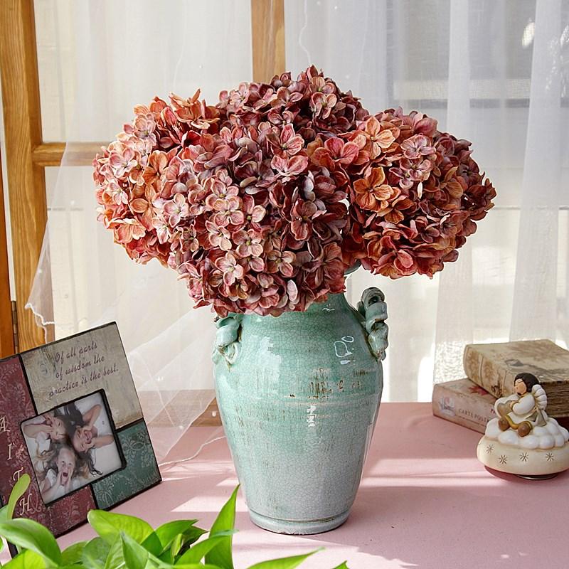 

Decorative Flowers & Wreaths AGN Luxury Big Hydrangea Short Branch Autumn Decoration Silk Flower Simulation El Floral, Purple