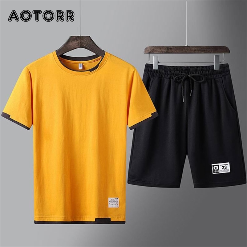 

Summer 2 Piece Men's Set Fitness Clothes Man Casual O-neck Letters Printed T-Shirt+ Drawstring Shorts Mans Tracksuit Plus Size 210722, Yzd1909grey