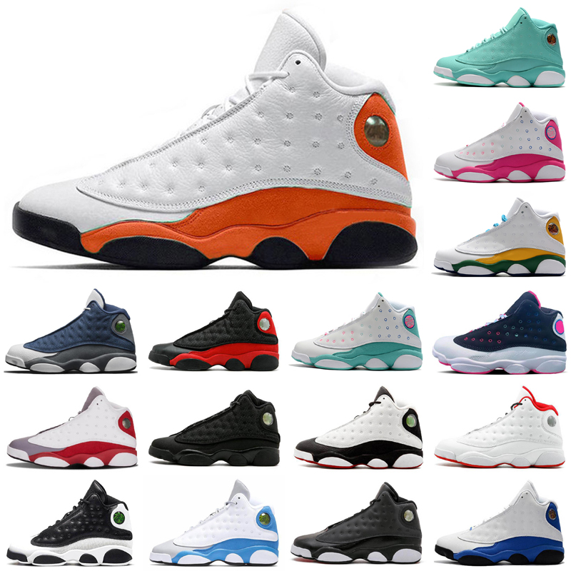 

Jumpman 13 13s Men Basketball Shoes Flint Cap and Gown Island Green court purple Aurora Green Wolf grey melo Sneakers, As photo 12