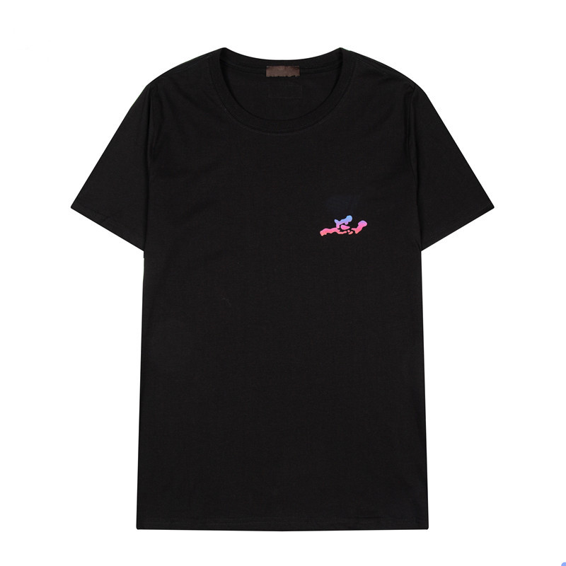 

2021Men's T Shirt Summer High Quality Casual Teen Fashion Top Print Classic Sports Colour Combine Short Sleeve S-2X W8356, White;black