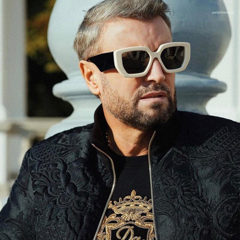 

Sunglasses Wide External Arms Square Men Women Global Famous Designer Overszied White Sun Glasses Male Retro 2021