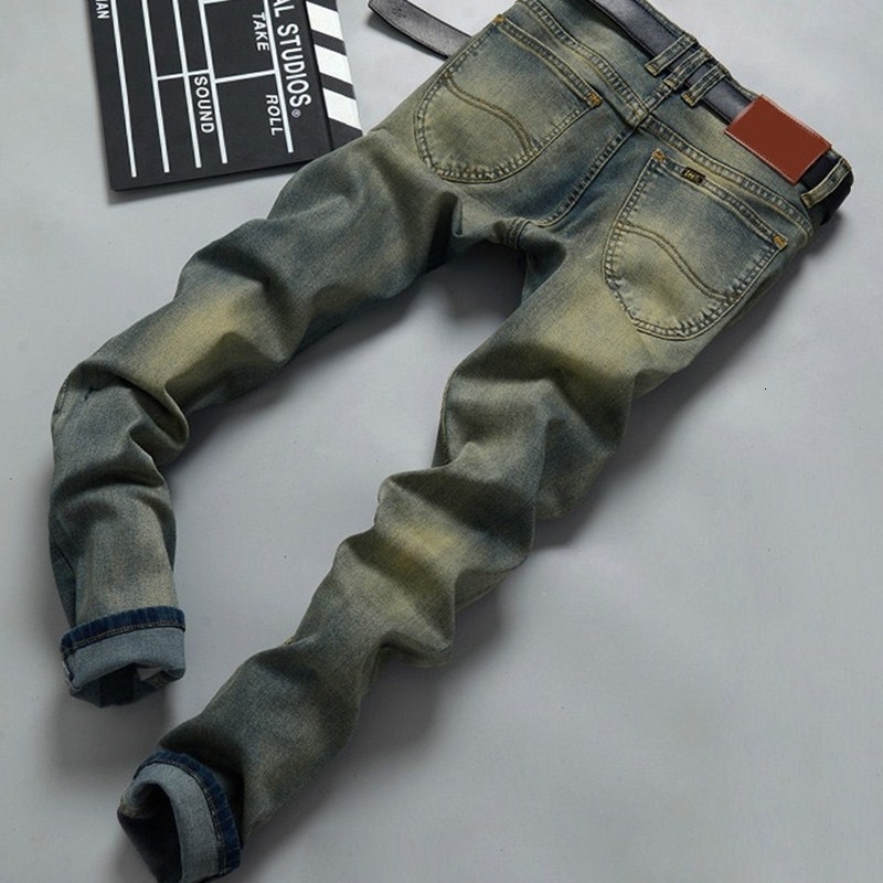 

2021 New Hot Style Men's South Slim Stretch Small Straight Pants Business Casual Jeans Large Size 28 to 40 Zqn4