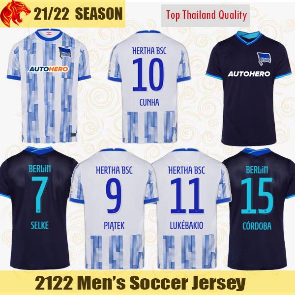 

21 22 Hertha BSC Soccer Jersey PIATEK 2021 2022 Hertha Berlin CUNHA LUKEBAKIO DILROSUN Football Shirt CORDOBA DARIDA LECKIE Jerseys, Away+patch
