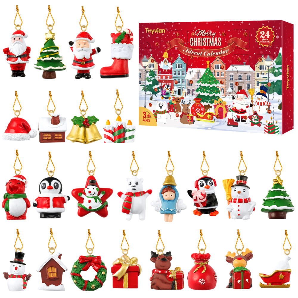 

Advent Calendar with 24 Hanging Ornaments Colorful Christmas Advent Calendar Xmas Tree Hanging Ornaments