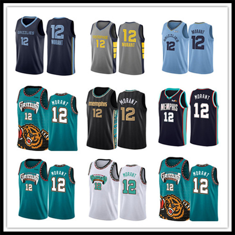 

Ja 12 Morant Jersey MemphisGrizzliesBasketball Jerseys Mens S-XXL 2021, Black;red