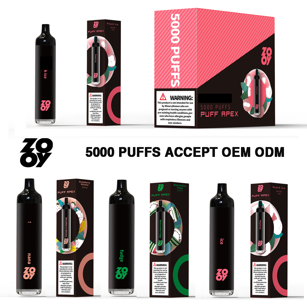 

100% Original Electronic Cigarette ZOOY 5000 Puffs Disposable Vape Pen 12ml with 550mah rechargeable Battery VS PUFF BAR XXL 1600