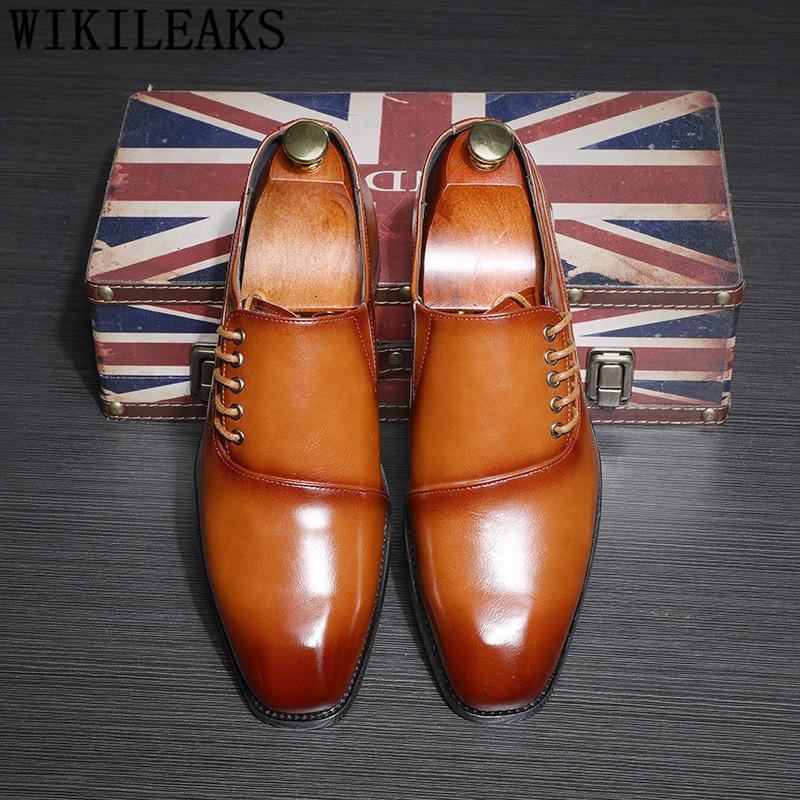 

Dress Shoes Italian Oxford For Men Fashion Office Shoe Designer Zapatos Clasicos De Hombre Erkek Ayakkabi Schoenen, Black