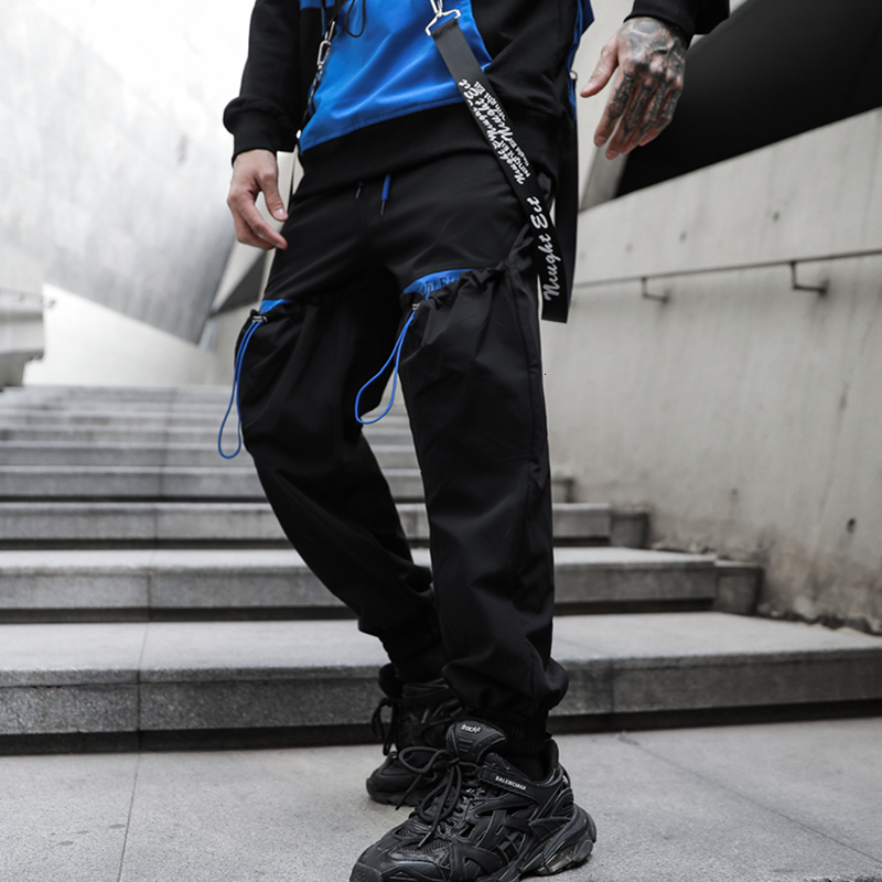 

Man Streetwear 2021 New Arrivals Black Joggers Hip Hop Trousers Loose Fashion Casual High Quality Cargo Pants Men 8u8b Iyyu