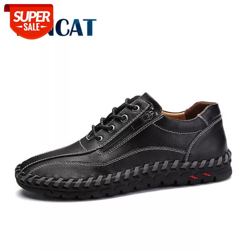

VANCAT Brand Fashion Breathable Genuine Leather Men Shoes Lace Up Moccasins Flats Mens Casual Shoes Hot Sale Large Sizes 38-48 #t02C