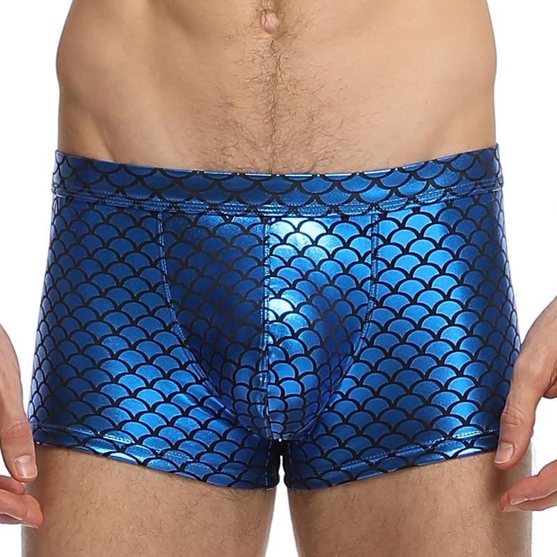 

Underpants Brand Men Boxer Shorts Spandex Breathable Sexy Underwear Brief Gay Penis Pouch Panties Man Underpant Boxers Sleepwear, Blue