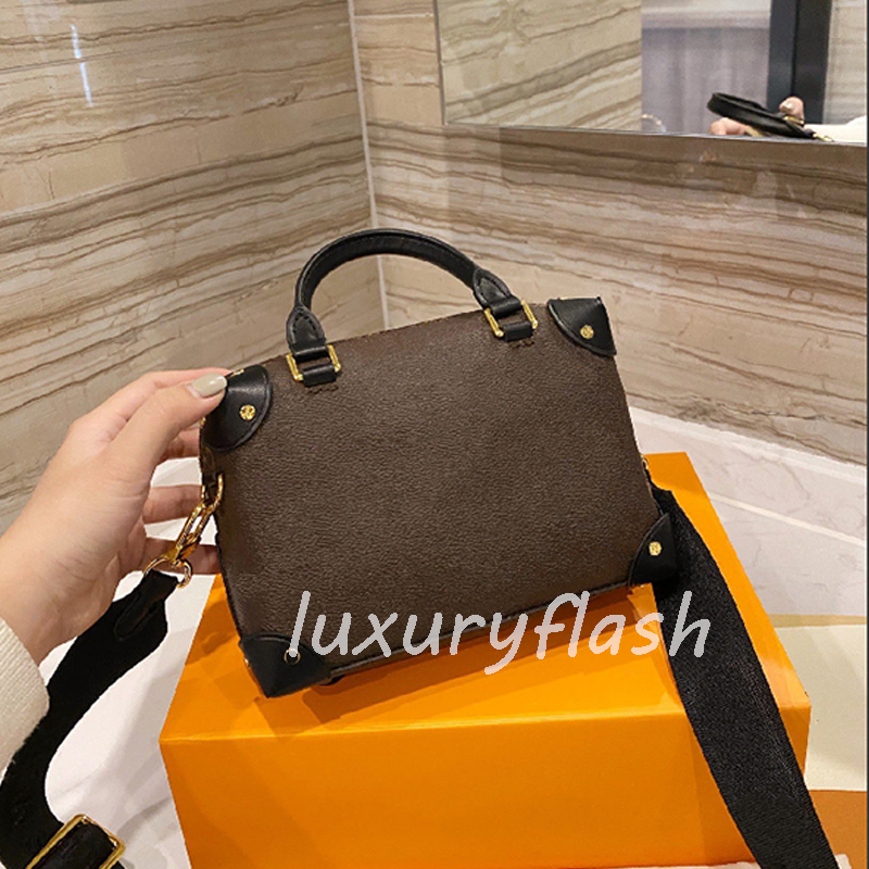 

Designer ladies handbag soft box leather luxury messenger bags fashion embossed letter shoulder bag men's square wallet, Box(not sold separately)