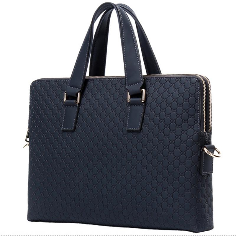 

New Men Bag Men 14inch Laptop Bag 2021 Shoulder Handbag Messenger Bags Fashion Casual Men's Business Brand Genuine Leather Solid, Black
