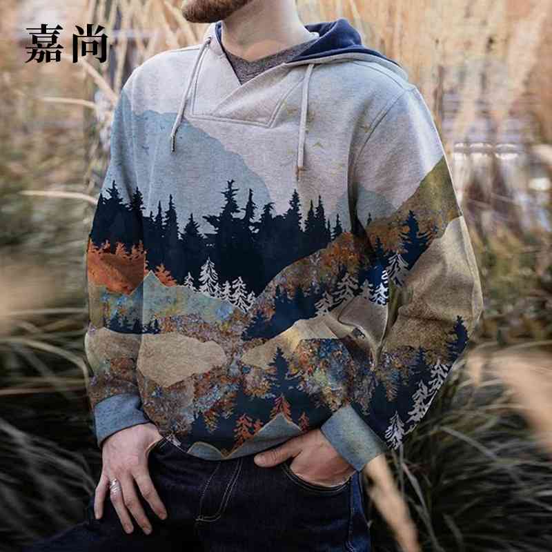 

Sumaitong 2021 winter new printed Hoodie loose and versatile fashion sweater, Black