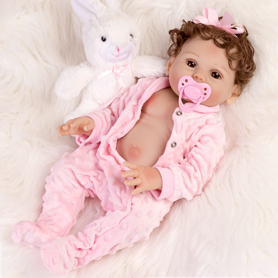 

18" Realistic Lovely Girl Doll Reborn Baby Dolls Full Body Soft Silicone Vinyl Newborn Babies Waterproof