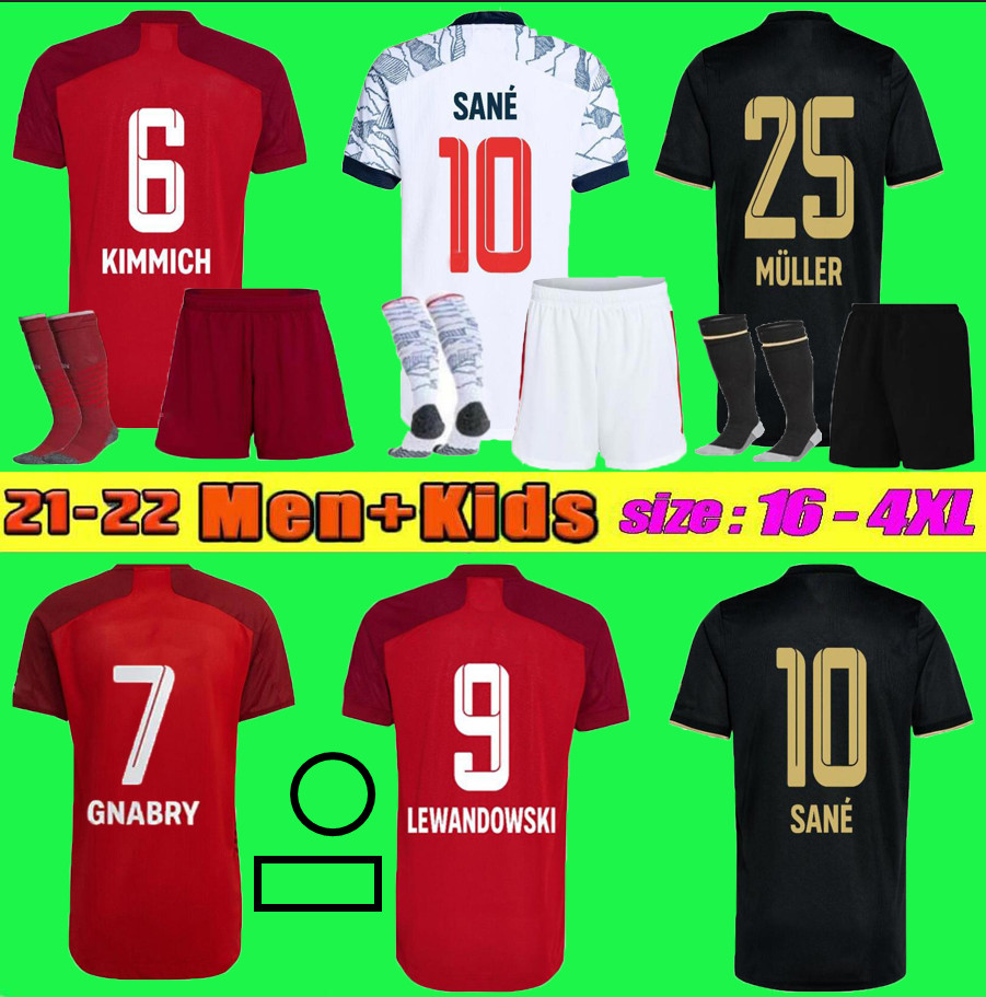 

BaYern soccer jerseys 21 22 LEWANDOWSKI SANE muNich KIMMICH COMAN MULLER DAVIES football shirt Men Kids kit 2021 top thailand quality special edition uniform, Kit+sock