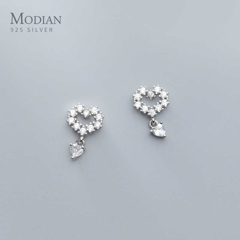 

Fashion Wedding Engagement Earring for Women 925 Sterling Silver Radiant Zircon Hearts Water Drop Fine Jewelry 210707