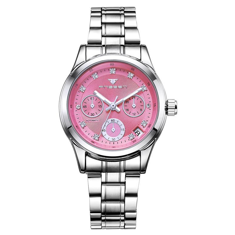 

Wristwatches 2021 Women's Automatic Mechanical Watches Waterproof Ladies Calendar Hollow Stainless Steel Fashion Watch Feminine Clock Hours, Bronze