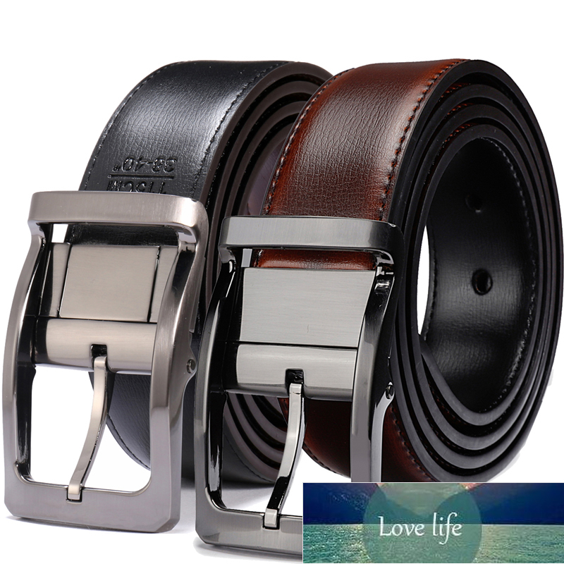 

Men's Genuine Leather Dress Belt Reversible Belt for Men Two In One 3.4cm wide mens belts big and tall, As pic