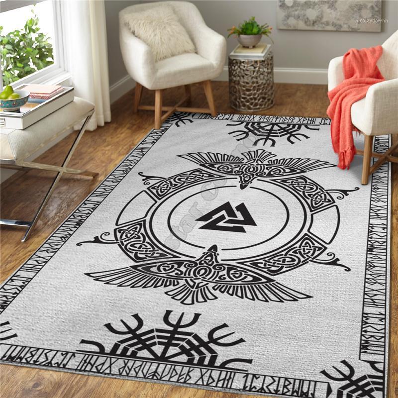 

Carpets Viking Tattoo Eagle Rug 3D All Over Printed Carpet Mat Living Room Flannel Bedroom Non-slip Floor 03