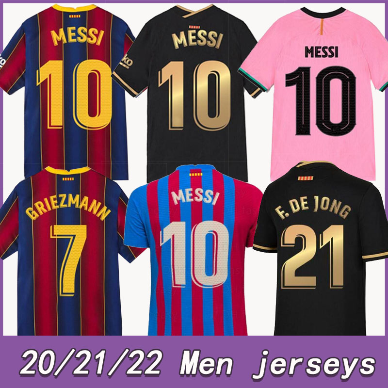 

21 22 soccer jerseys camiseta de futbol ANSU FATI 2021 2022 MESSI GRIEZMANN F.DE JONG Maillots football shirt men kids kit, Black;yellow