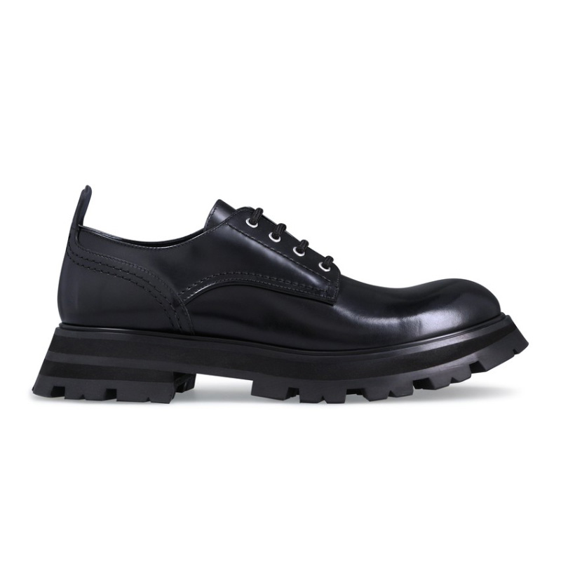 

2021 A/W heavy duty chunky platform leather lace-up shoes combat boot English low heel OXford ankle luxury designers brands derby dress shoe factory footwear, Black