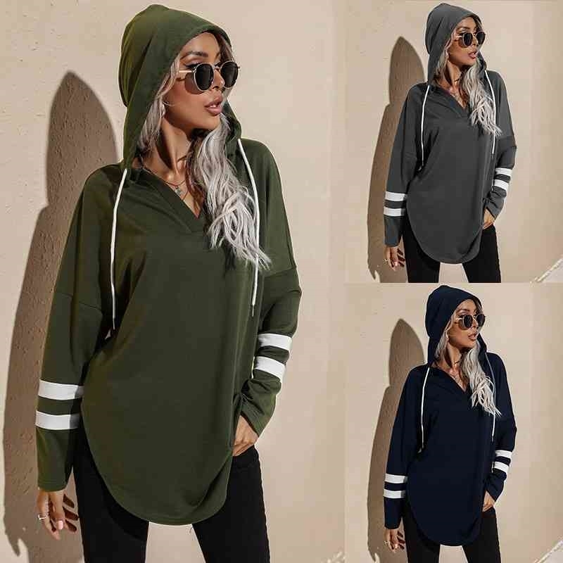 

Women' wear new loose long sleeve hooded sweater in autumn and winter of 2021, Gray