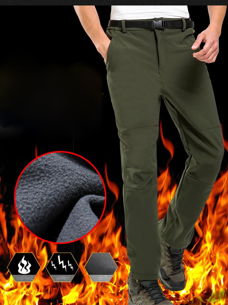 

Men's Pants 2021 Plus Size Men Fashion Trekking Fleece Climbing Waterproof Winter Outwear Thermal Trousers Fishing Tactical Hiking, Black