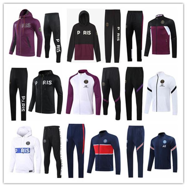 

paris jacket suit 2020 2021 France MBAPPE cavani 2020/21 AJ Paris jacket pink tracksuit Winter clothing full Zipper jacket suit, Black;yellow