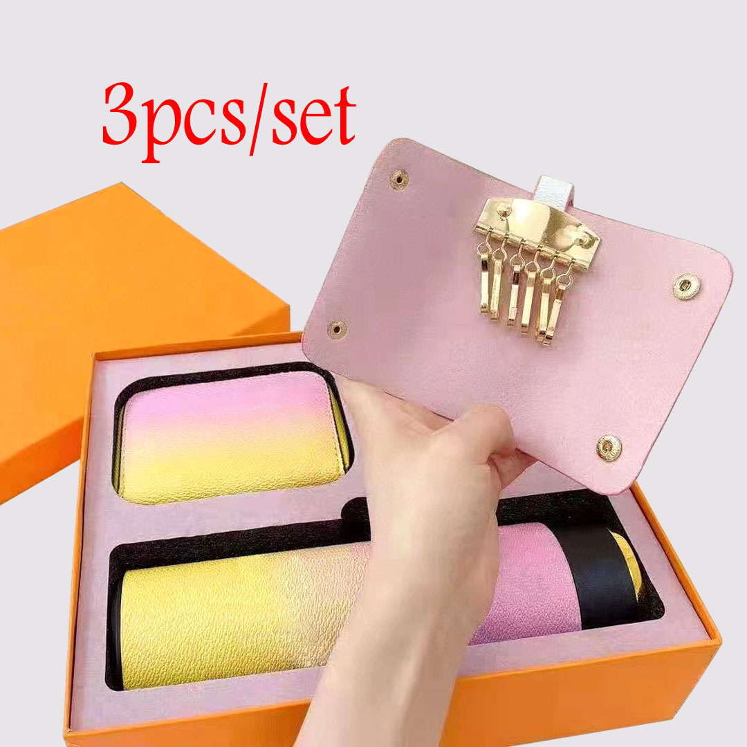 

Fashion Brand Keychain Purse Wallet LED Smart Cup 3 Pieces 2021 Luxurys Designers Handbag Key Wallets Bags BAGS1908, Red;blue
