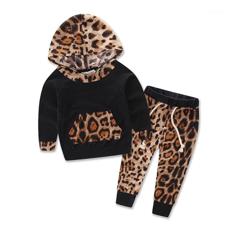 

Running Sets Cotton Blend Leopard Pattern 2PCS Kid Baby Boys Girl Sports Pullover Hooded Coat Pants Set Clothes Outfit, Black;blue