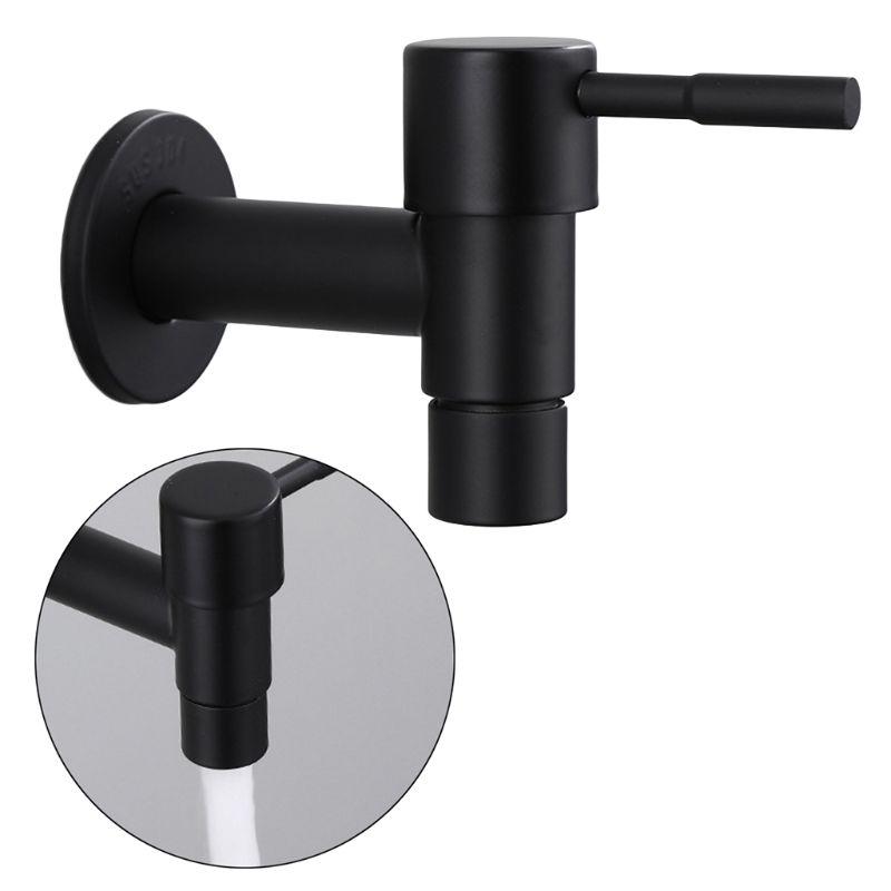 

Stainless Steel Faucet Black Wall Mounted Washing Machine Tap Bath Toilet Mop Pool Water Taps for Outdoor Garden Bathroom