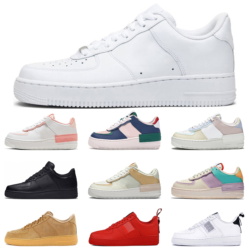 

air force 1 airforce1 af1 men women running shoes Triple White Pastel Pale Ivory Wheat Pistachio Frost Spruce Aura Mystic Navy trainers sports sneakers outdoor, #37 shadow phantom 36-40