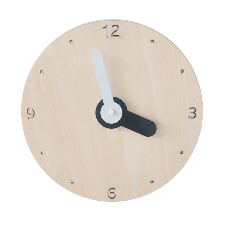 

22CM Wall Clock Wooden Round Battery Operated Silent Non-Ticking Wall Clocks Home Decor for Kitchen Living Room Kids Bedroom