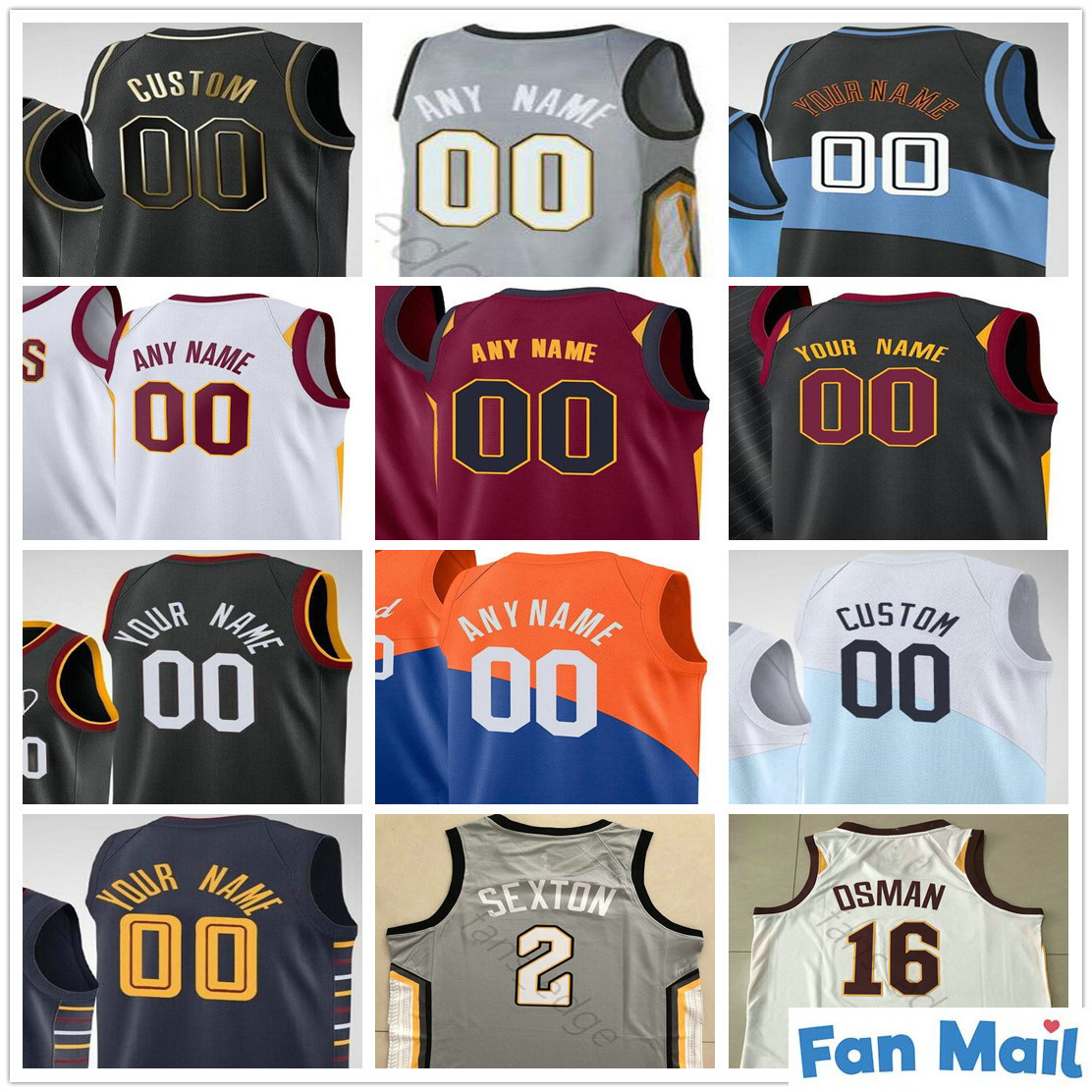 

Custom Printed Isaac Okoro Kevin 0 Love Collin 2 Sexton Cedi 16 Osman Andre 3 Drummond Men Woman Kids Cleveland Cavaliers Basketball Jerseys, As picture