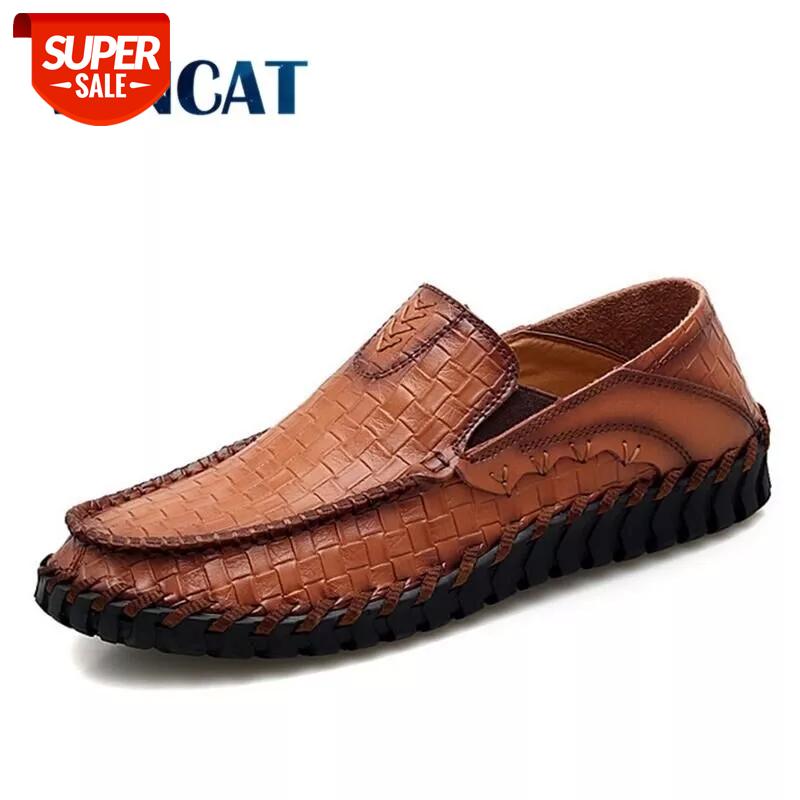 

New Men Loafers Shoes Soft Moccasins Genuine Leather Flats Handmade Casual Shoes Slip-On Men's Driving Size 38-47 #FU90